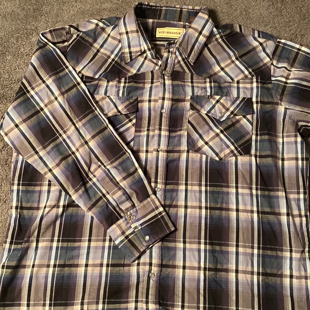 Men’s Bit & Bridle Button Down Long Sleeve Shirt